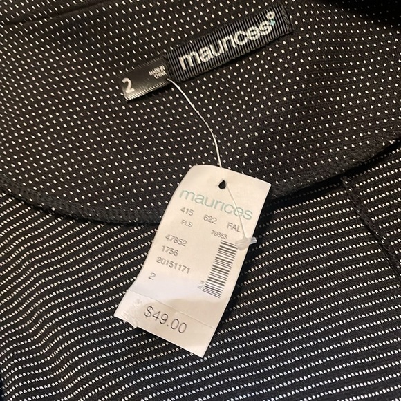 🌹NWT:MAURICES BLACK/WHITE DOT OPEN JACKET - Picture 5 of 6
